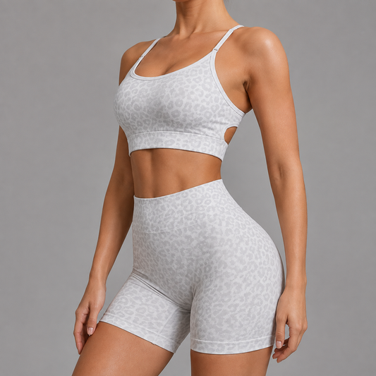 Leopard Seamless Shorts Set